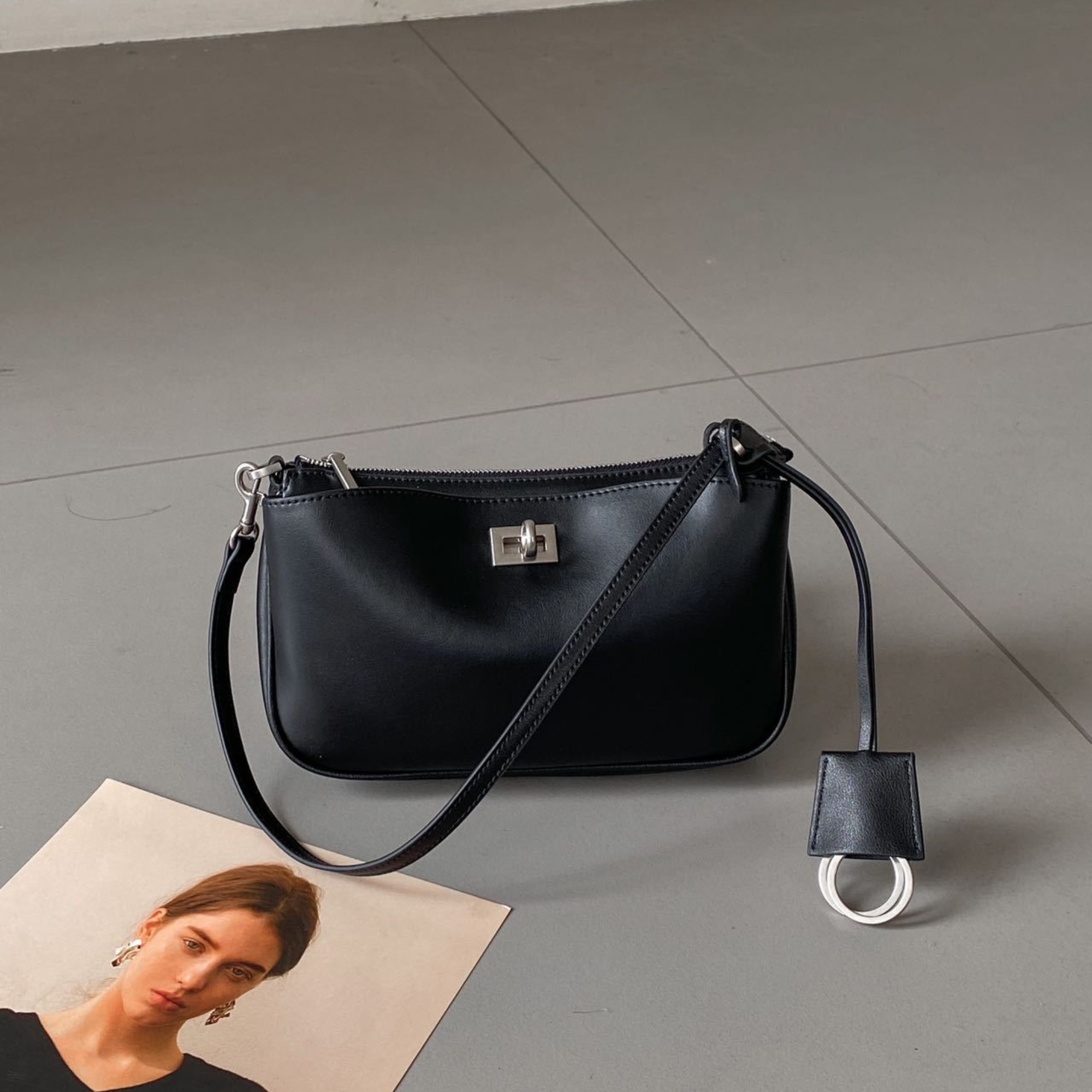 Nano Sling‑Style Leather Shoulder Bag with Flap