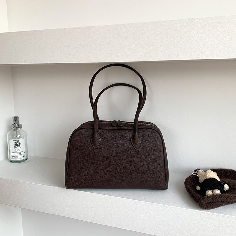 Classic Large Leather Bowling Bag