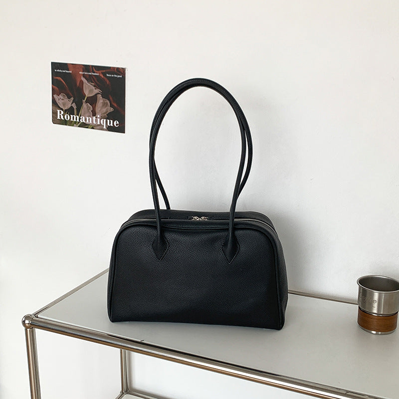 Classic Large Leather Bowling Bag