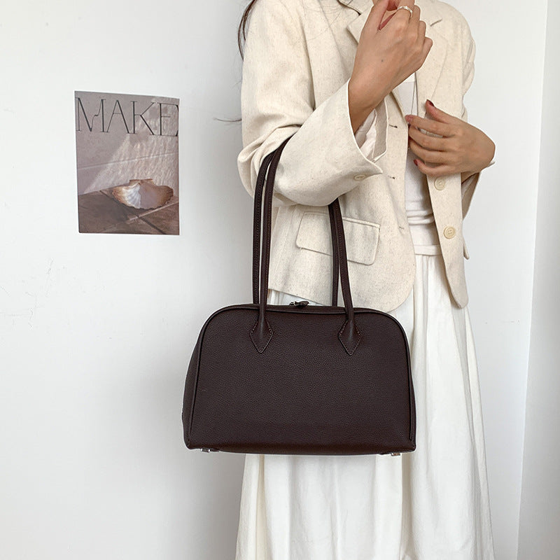 Classic Large Leather Bowling Bag