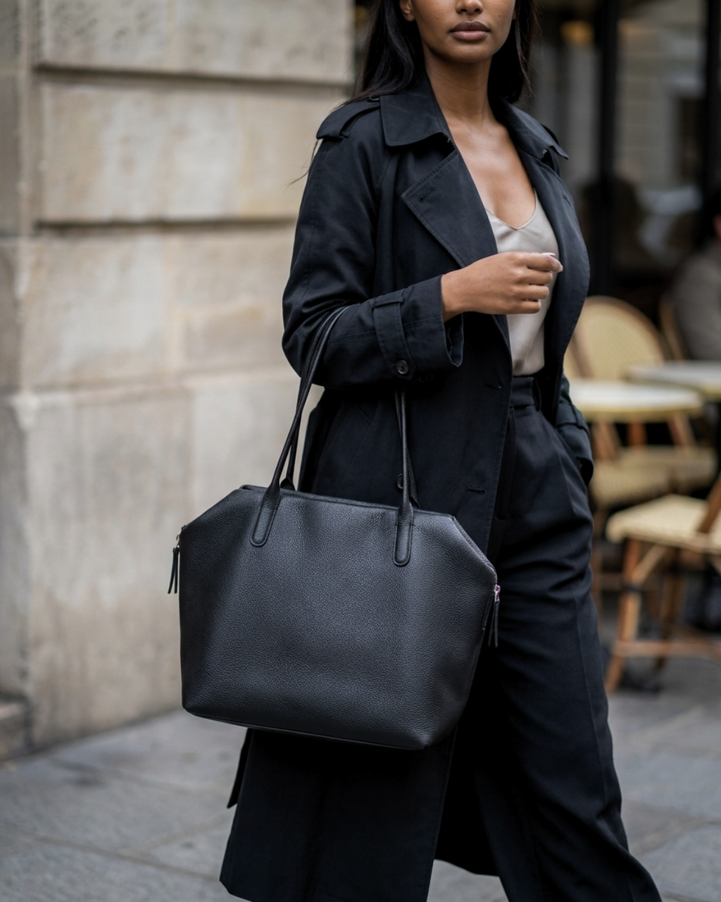Minimalist Henri Inspired Soft‑Grain Leather Tote Bag