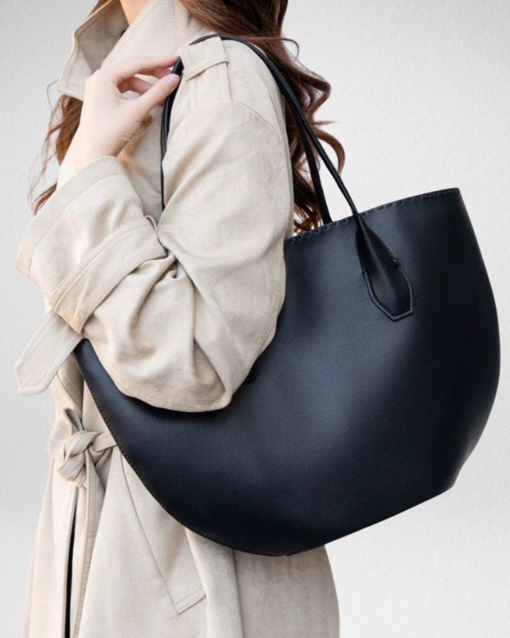 Alger Inspired Structured Leather Tote Bag