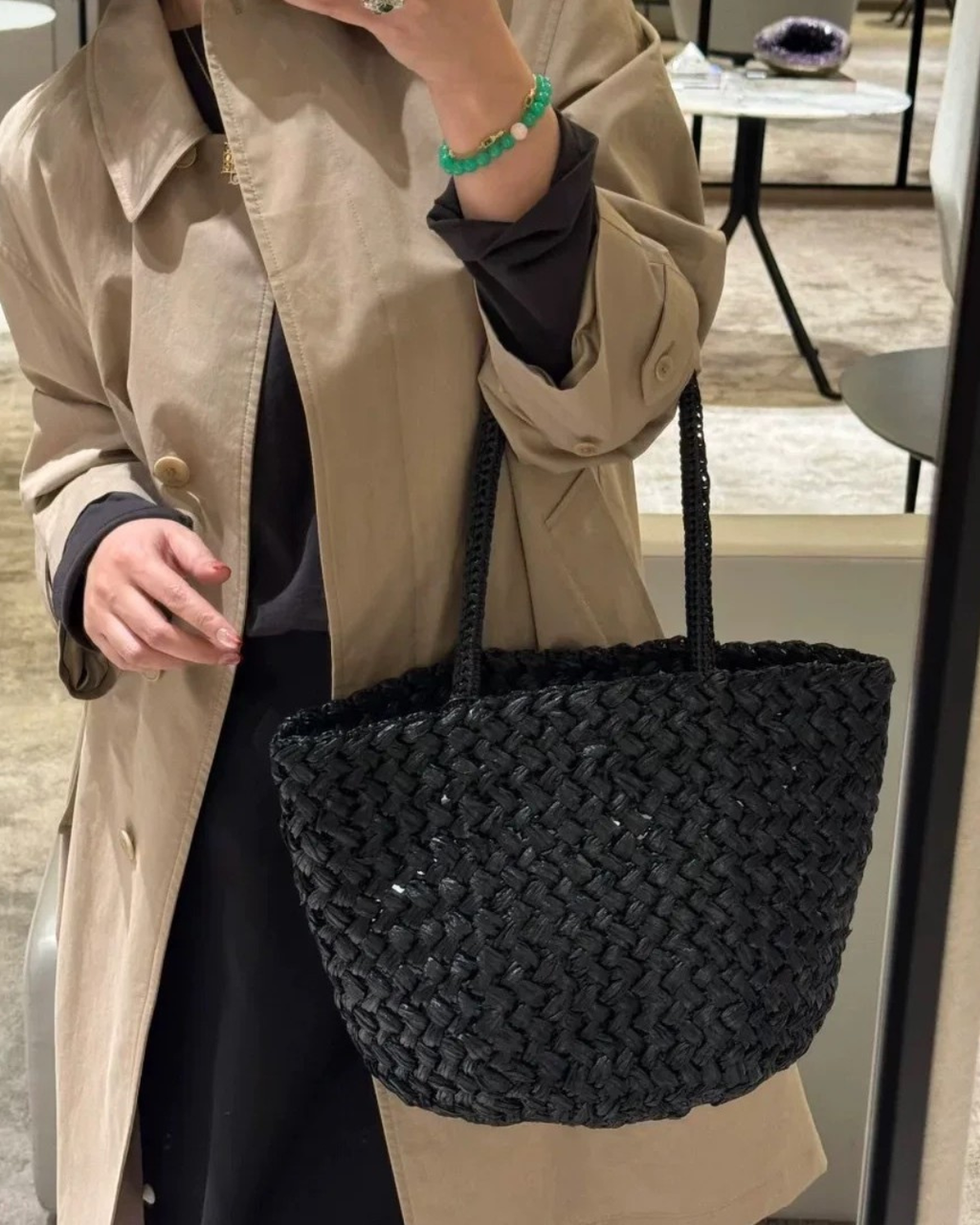 Estelle Woven Raffia Tote Bag