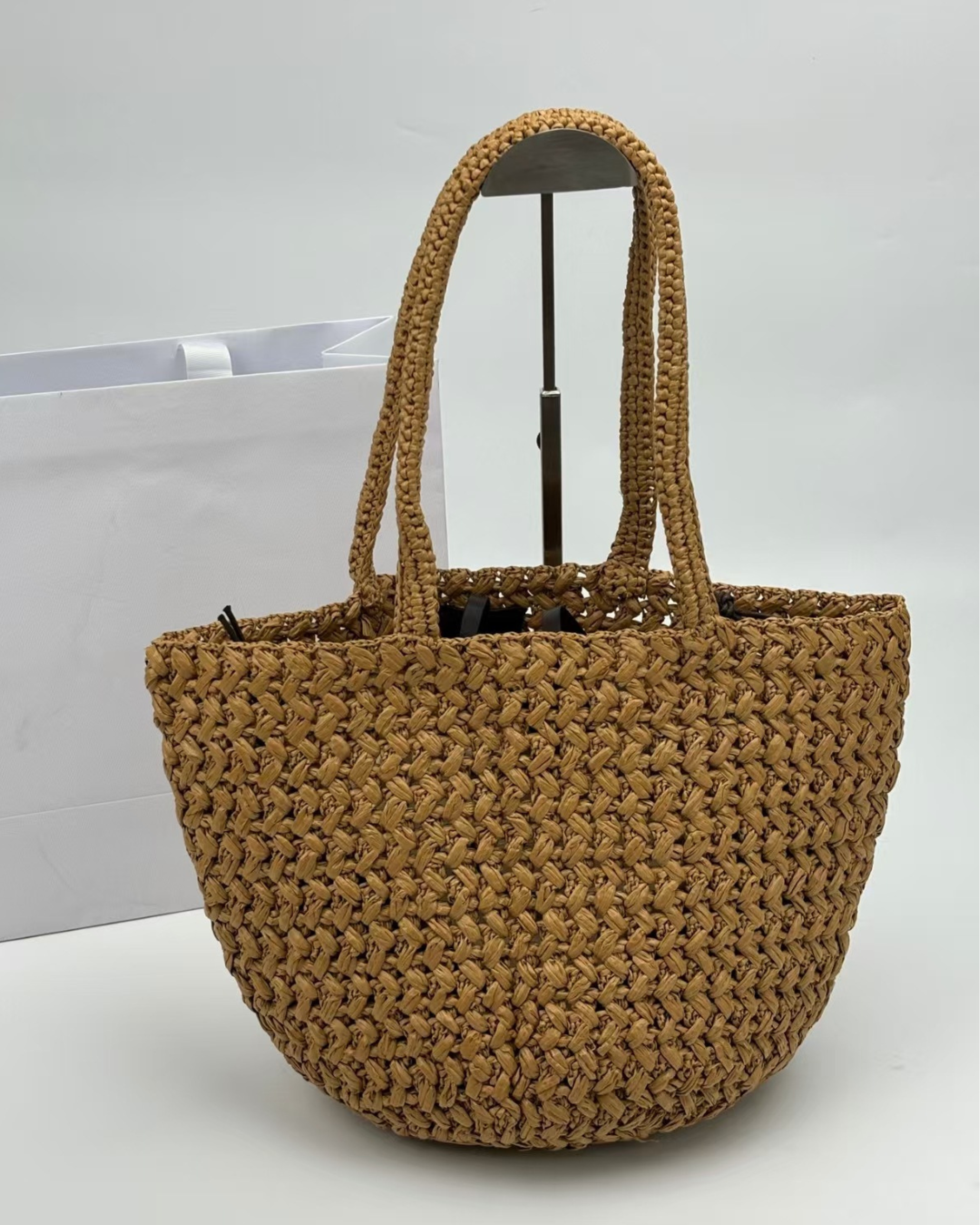 Estelle Woven Raffia Tote Bag