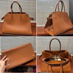 Margaux Structured Leather Tote Bag