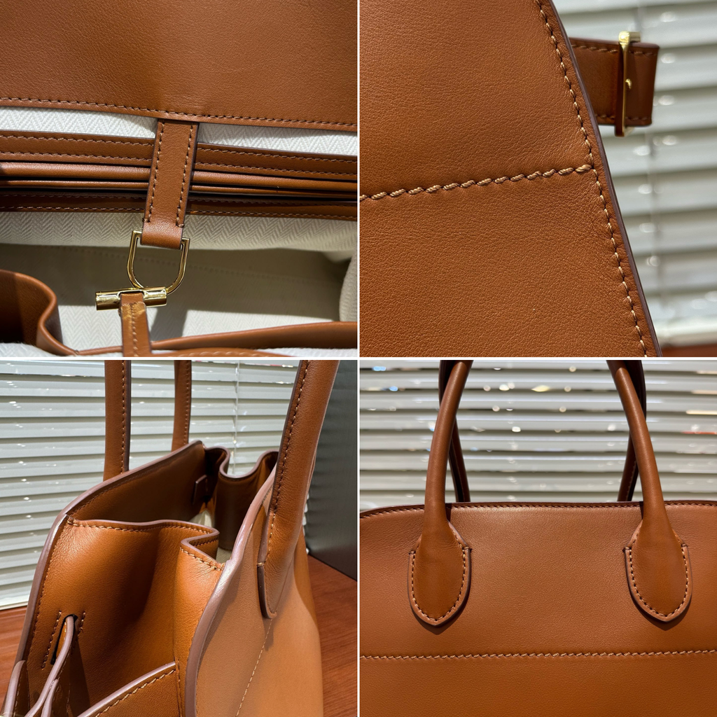 Margaux Structured Leather Tote Bag