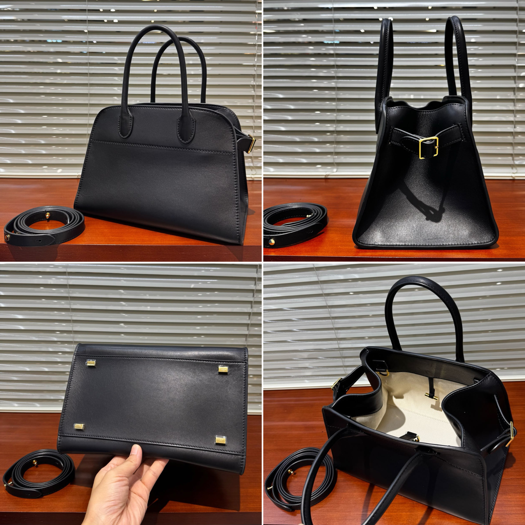 Margaux Structured Leather Tote Bag