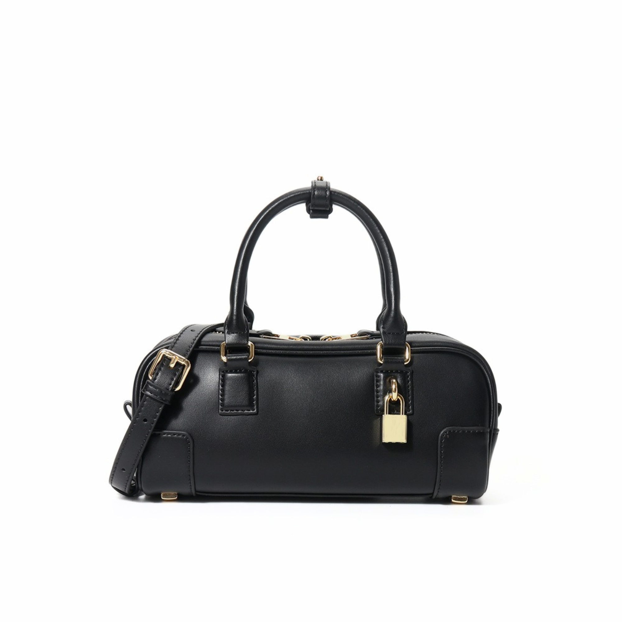 Compact Soft-Grain Leather Top Handle Bag