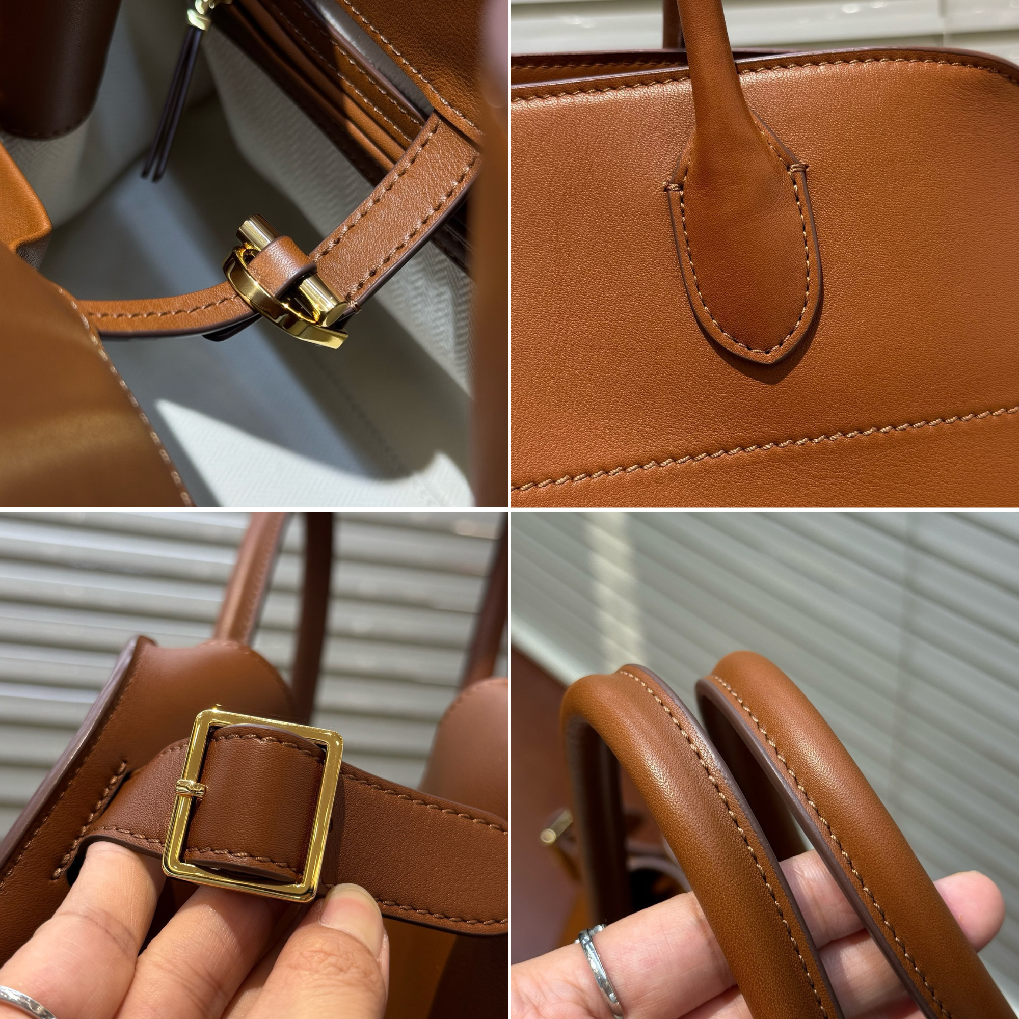 Margaux Structured Leather Tote Bag