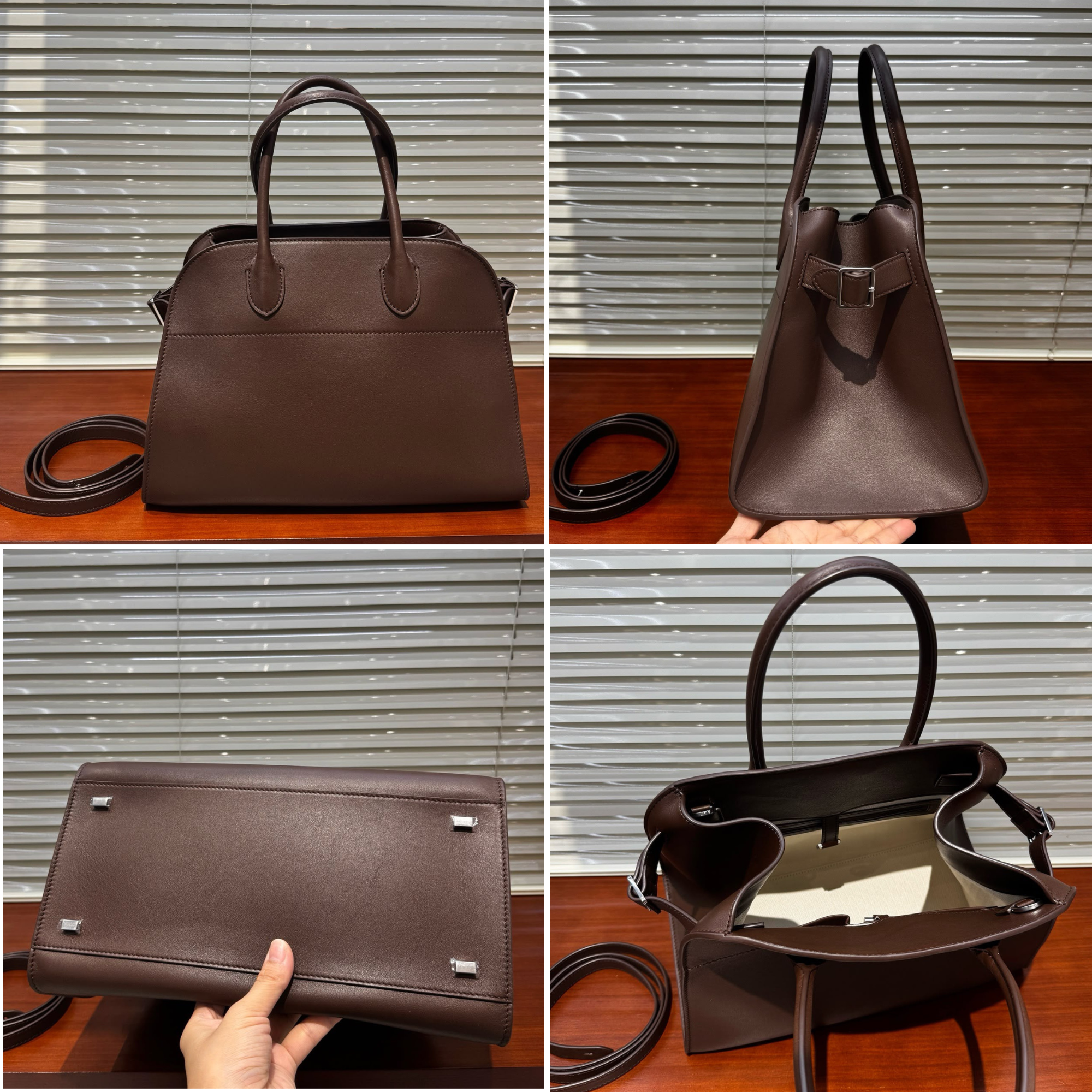 Margaux Structured Leather Tote Bag