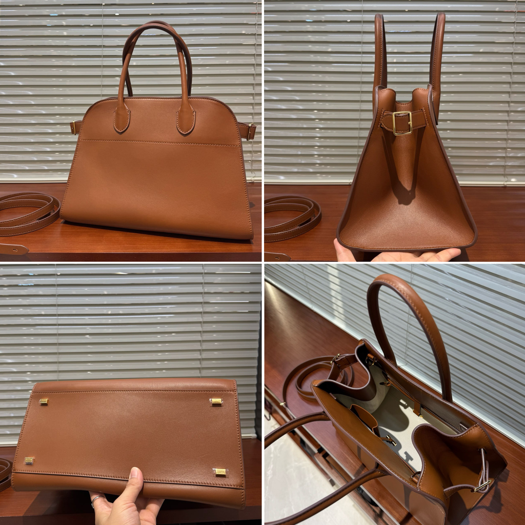 Margaux Structured Leather Tote Bag