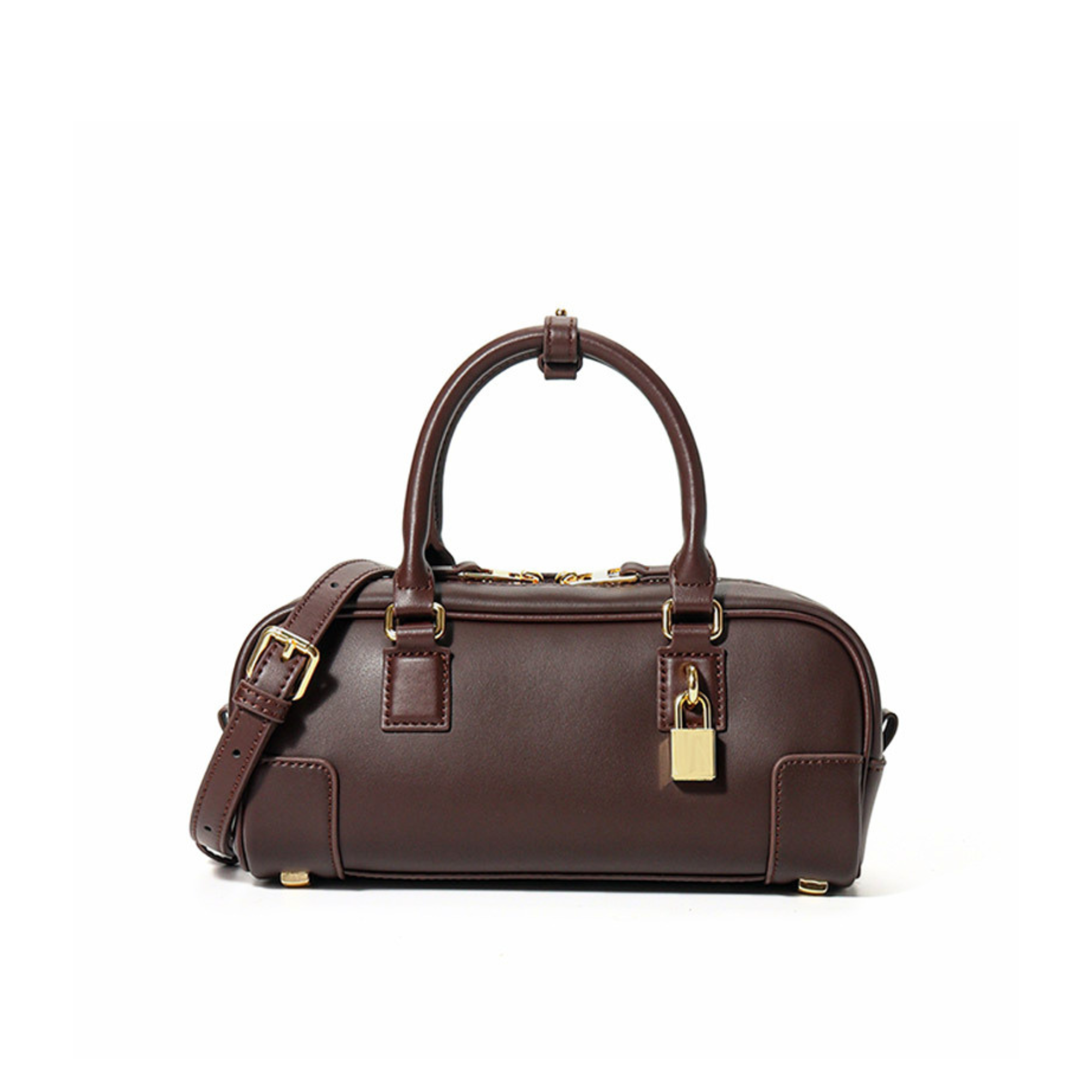 Compact Soft-Grain Leather Top Handle Bag