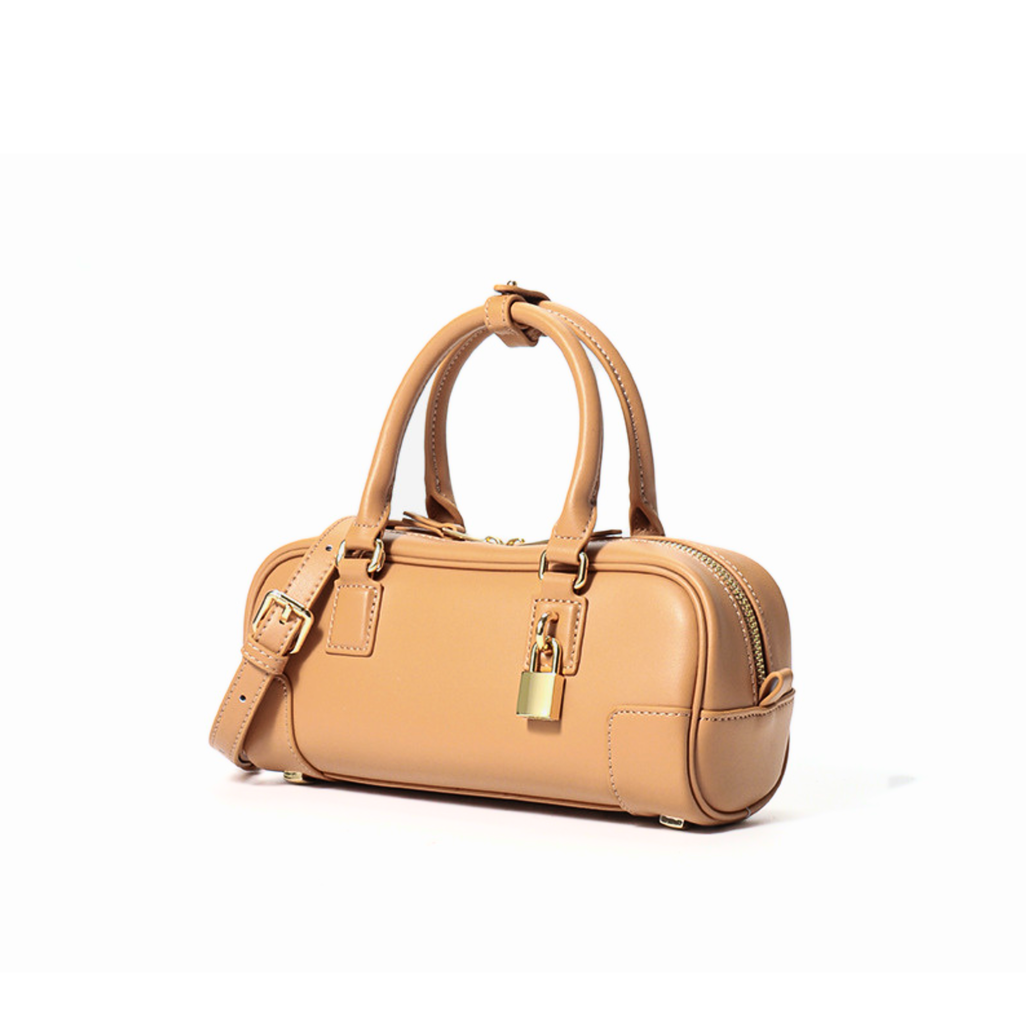 Compact Soft-Grain Leather Top Handle Bag