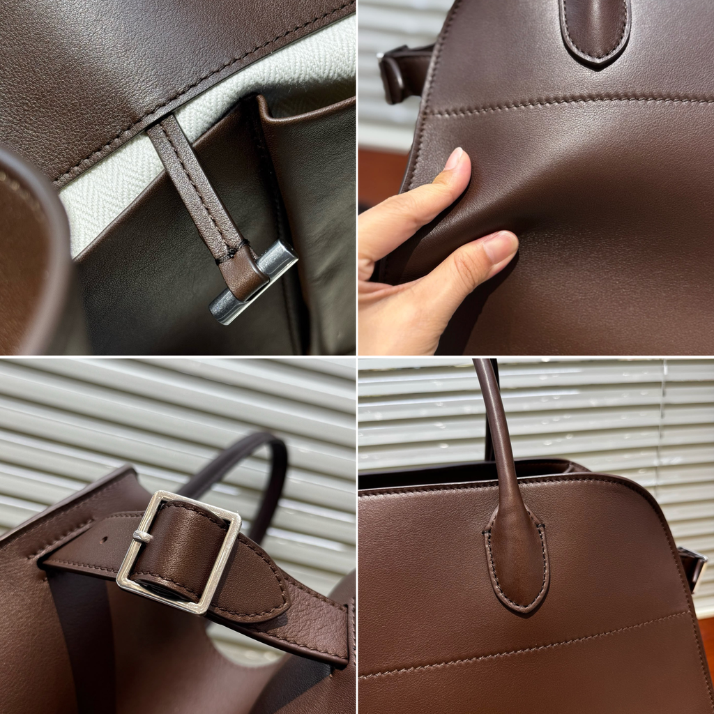 Margaux Structured Leather Tote Bag