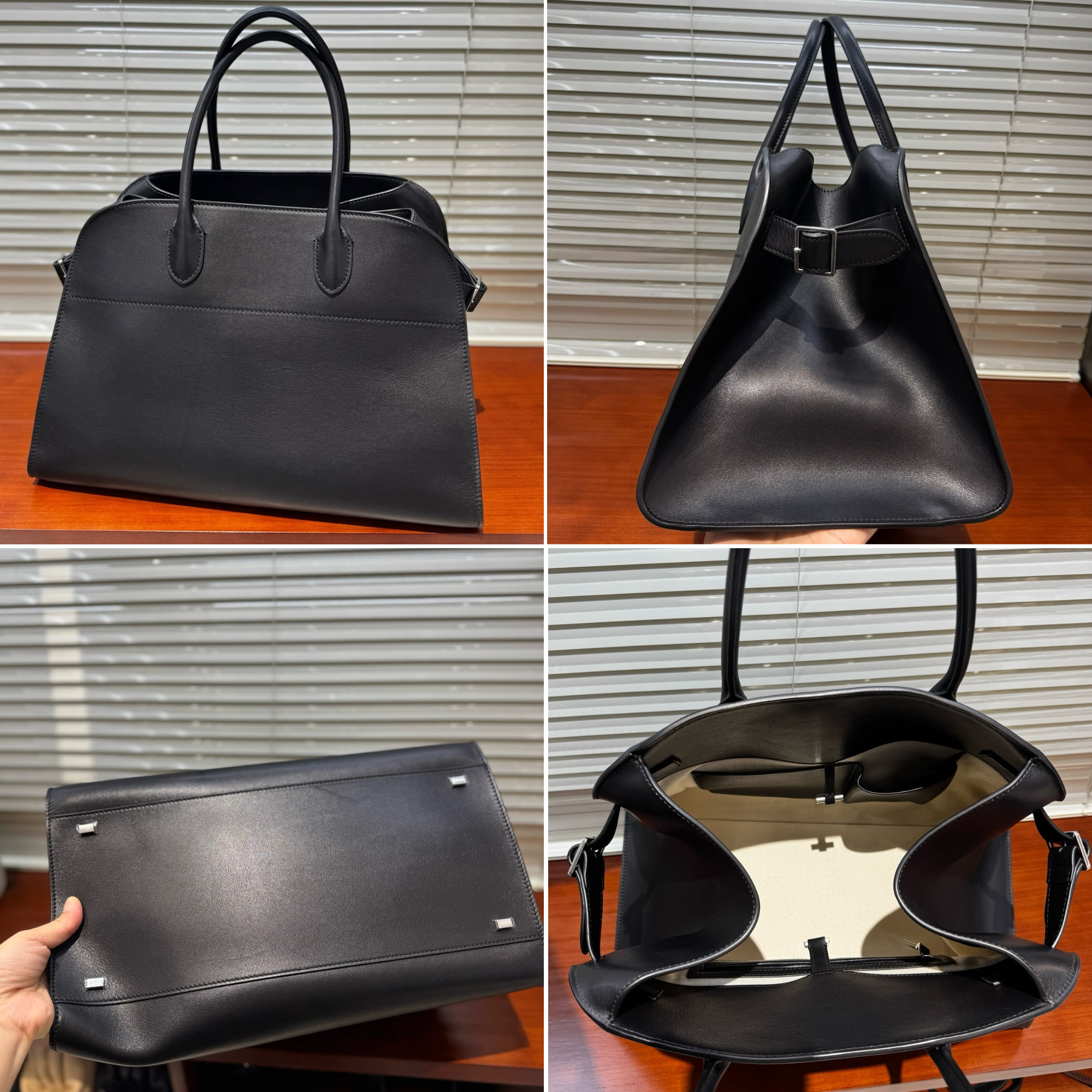 Margaux Structured Leather Tote Bag