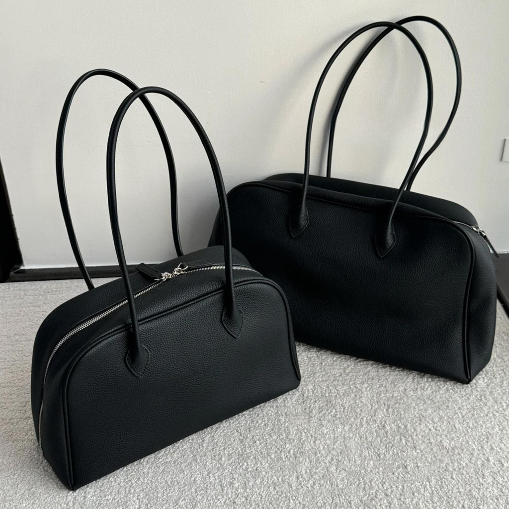 Classic Large Leather Bowling Bag