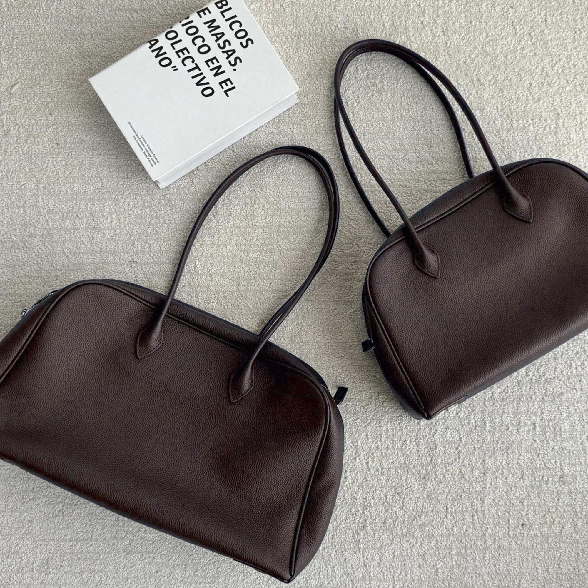 Classic Large Leather Bowling Bag