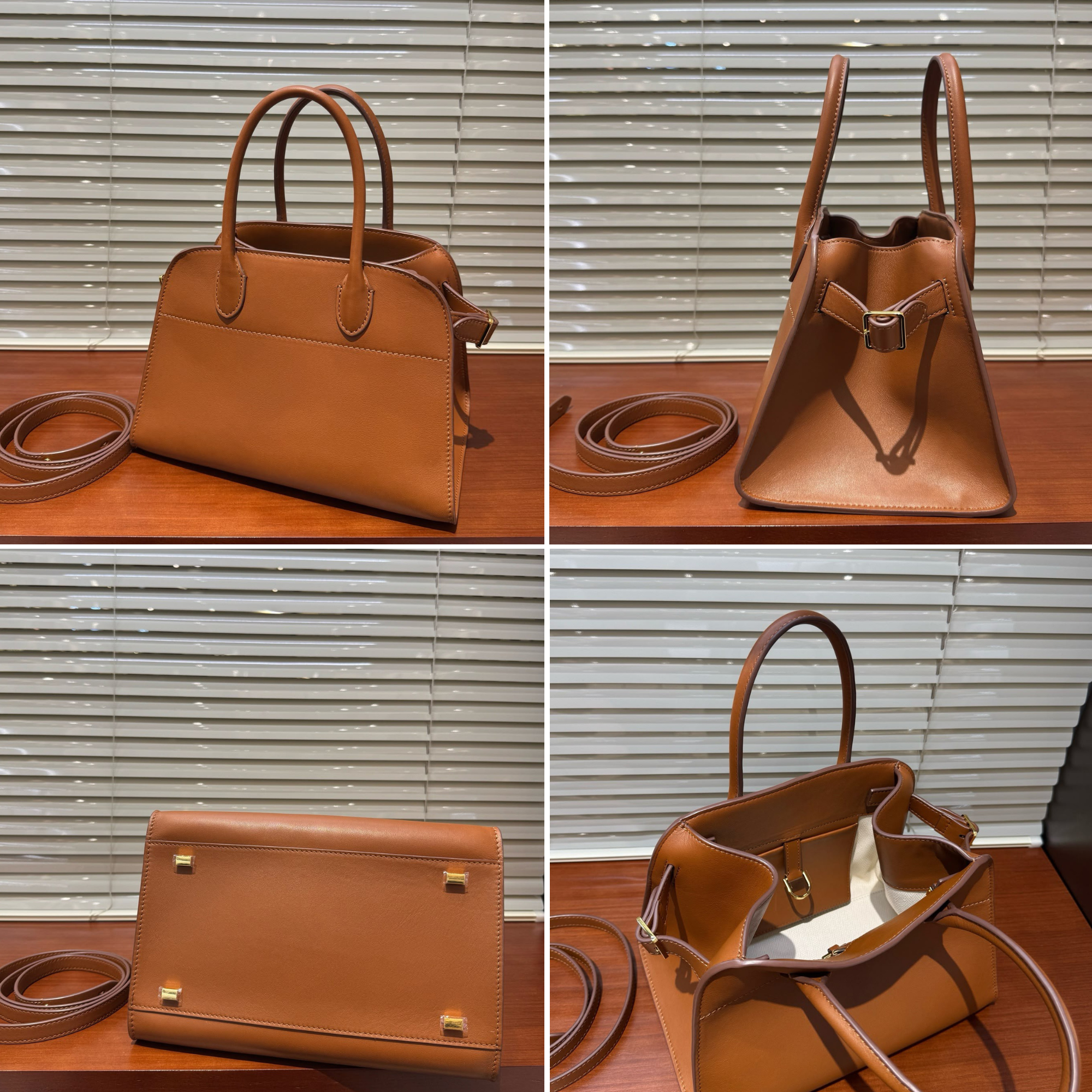 Margaux Structured Leather Tote Bag