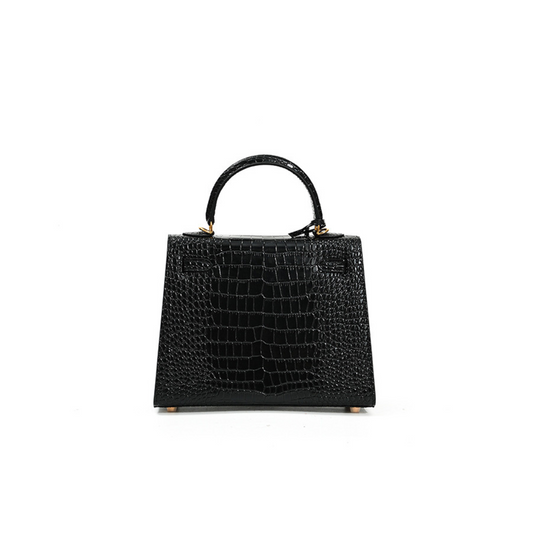 Handcrafted classy Croco Printed leather handbag