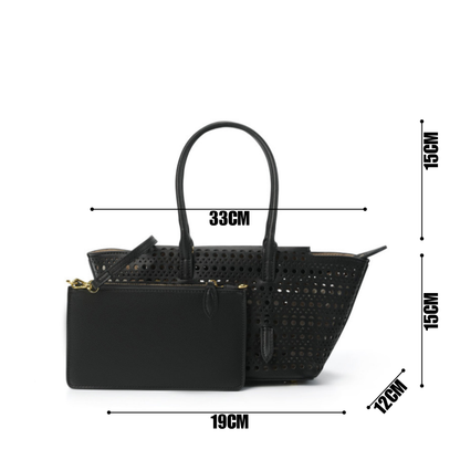 Hollow Out Shoulder Leather Bag
