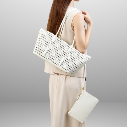 Hollow Out Shoulder Leather Bag