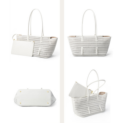 Hollow Out Shoulder Leather Bag