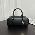 Compact Soft-Grain Leather Top Handle Bag