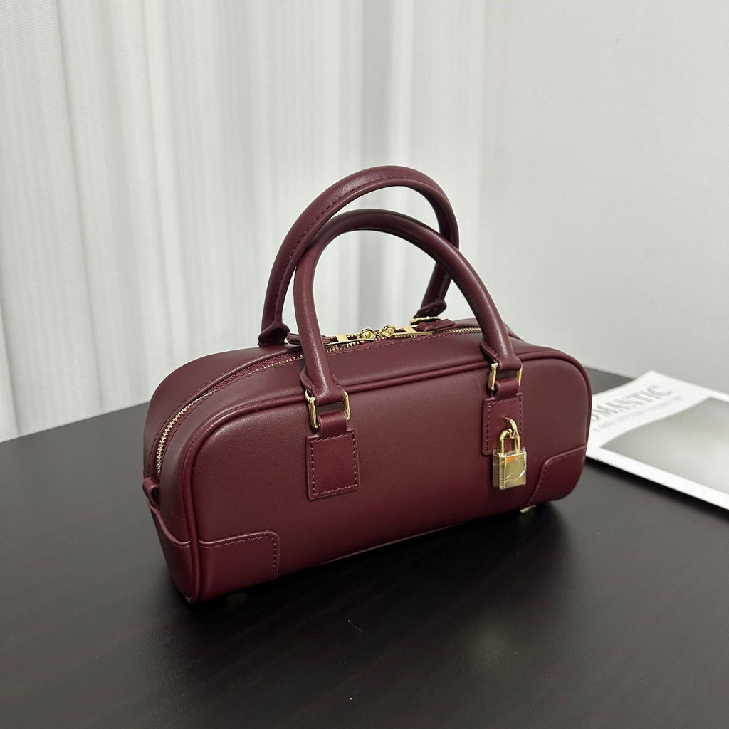Compact Soft-Grain Leather Top Handle Bag