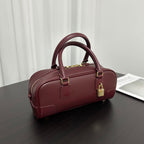Compact Soft-Grain Leather Top Handle Bag