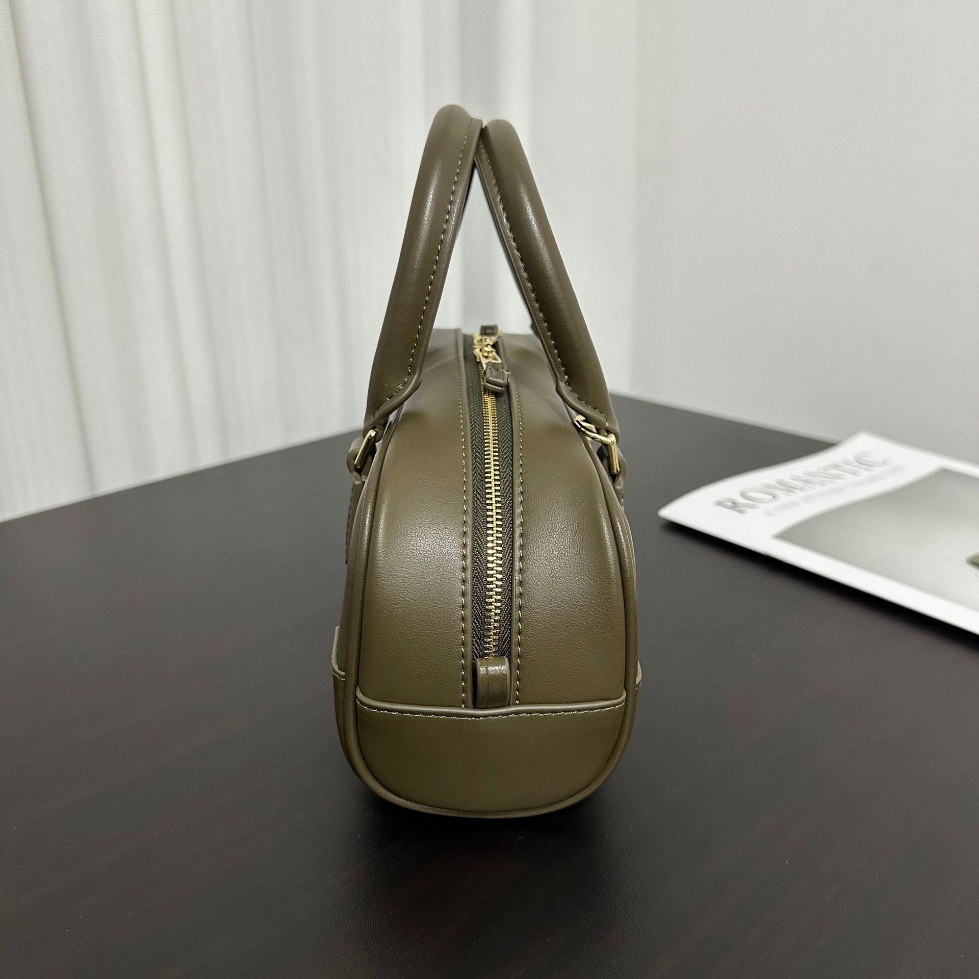 Compact Soft-Grain Leather Top Handle Bag