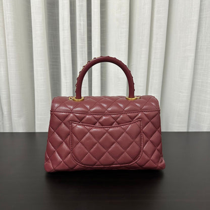Luxury inspired Top Handle Flap Leather Bag