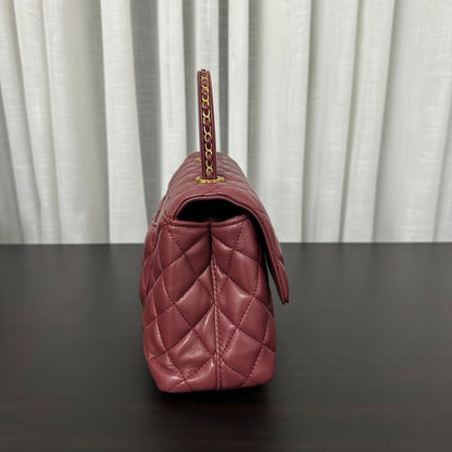 Luxury inspired Top Handle Flap Leather Bag
