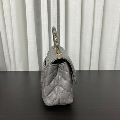 Luxury inspired Top Handle Flap Leather Bag