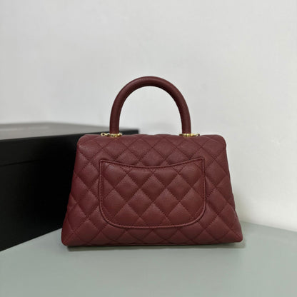 Luxury inspired Top Handle Flap Leather Bag