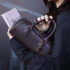 Compact Soft-Grain Leather Top Handle Bag