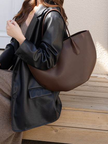 Alger Inspired Structured Leather Tote Bag