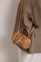 Compact Soft-Grain Leather Top Handle Bag