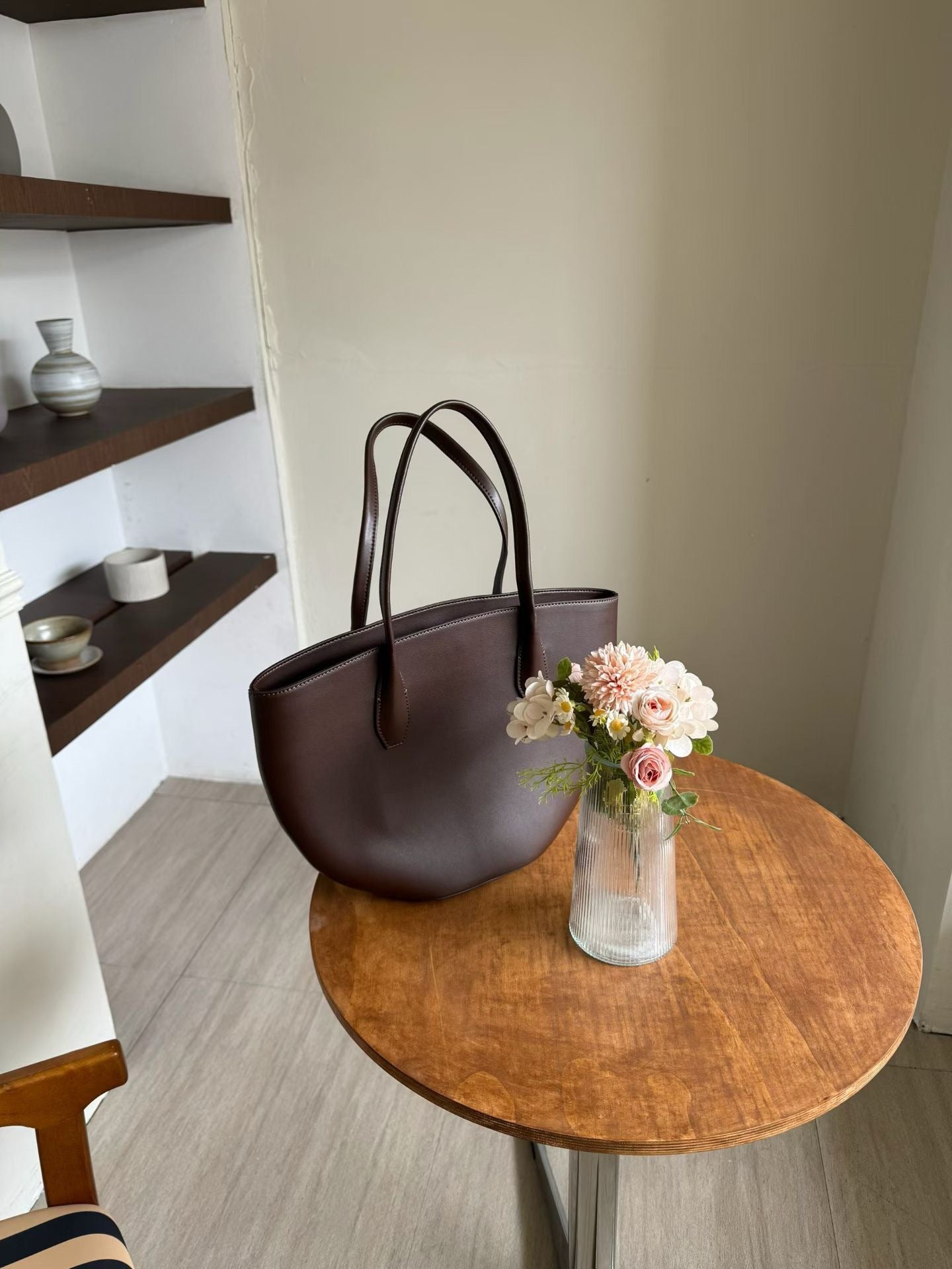 Alger Inspired Structured Leather Tote Bag