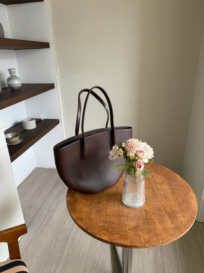 Alger Inspired Structured Leather Tote Bag