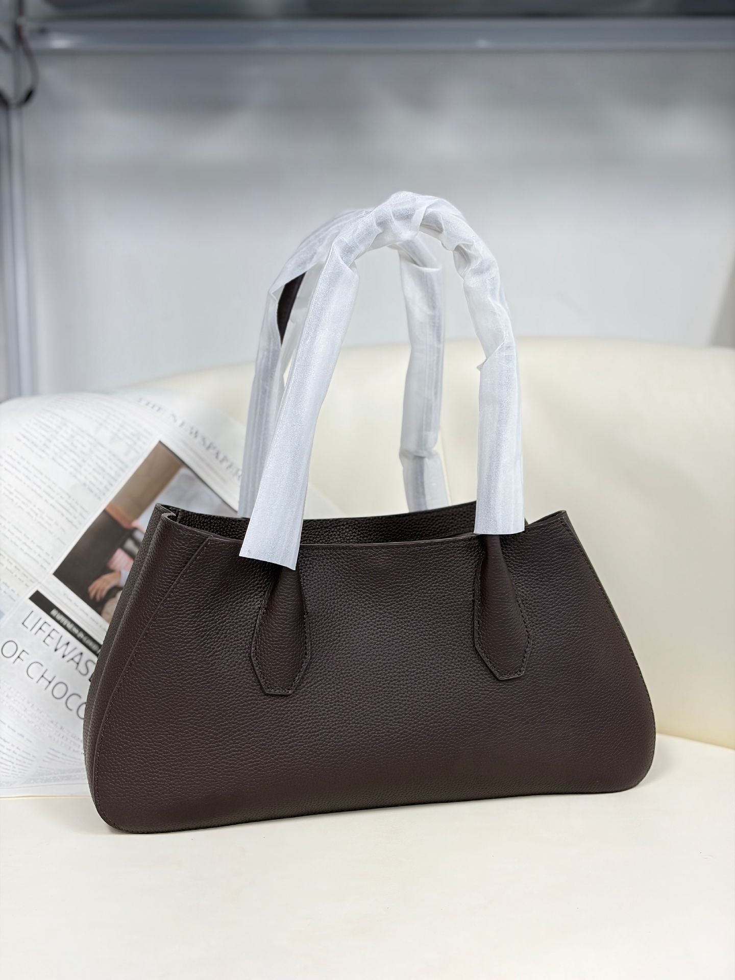 Alger Geometric Inspired Leather Shoulder Bag