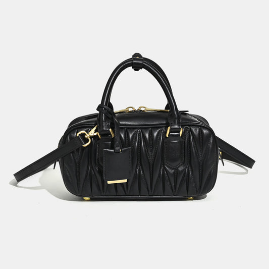 Quilted Soft Leather Top-Handle Bag