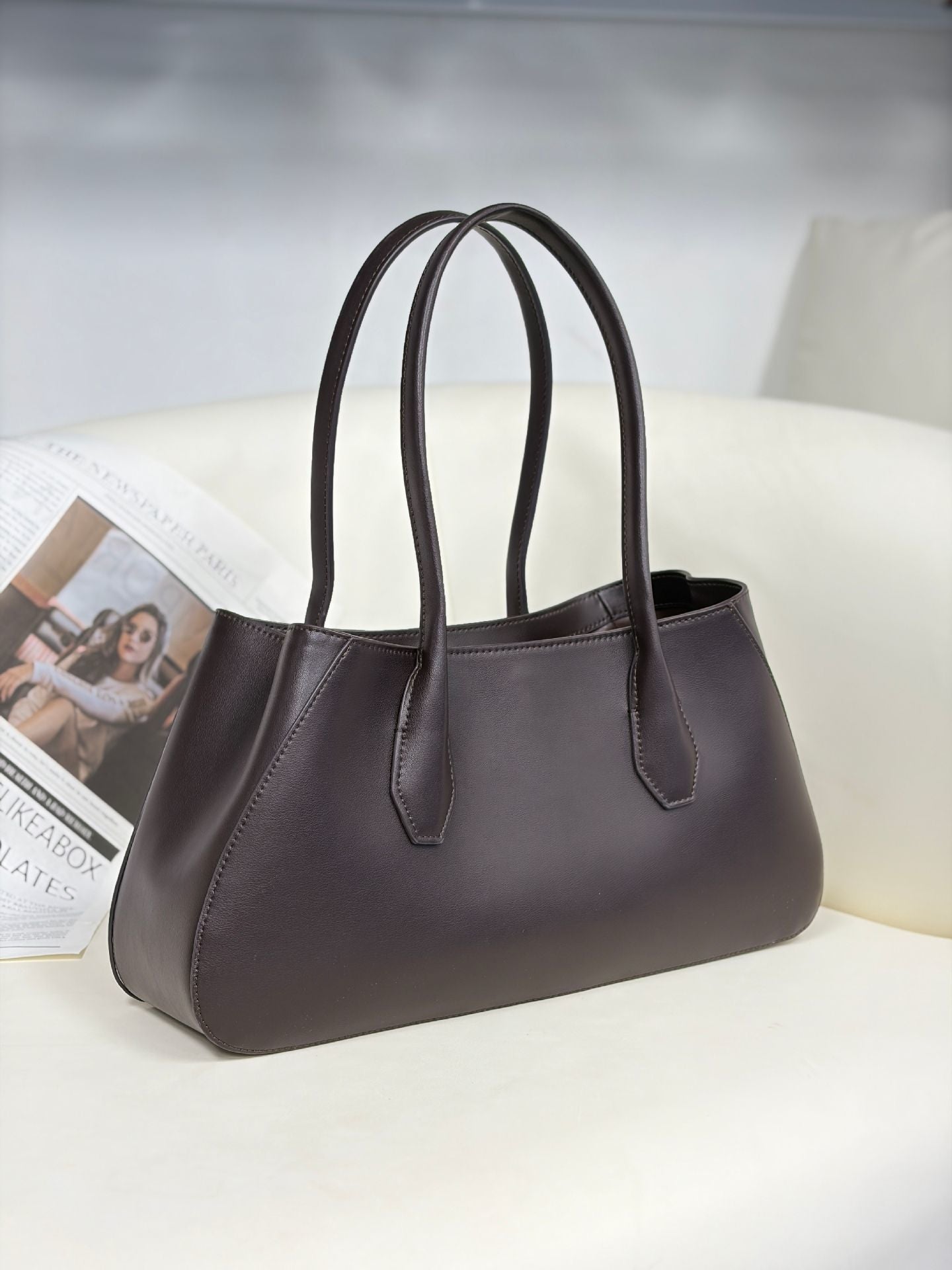Alger Geometric Inspired Leather Shoulder Bag