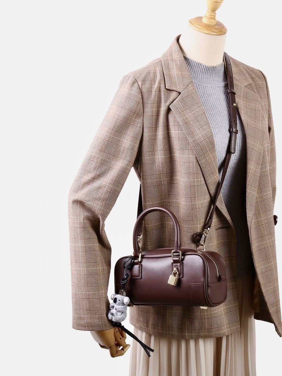 Compact Soft-Grain Leather Top Handle Bag