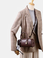 Compact Soft-Grain Leather Top Handle Bag