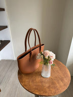 Alger Inspired Structured Leather Tote Bag