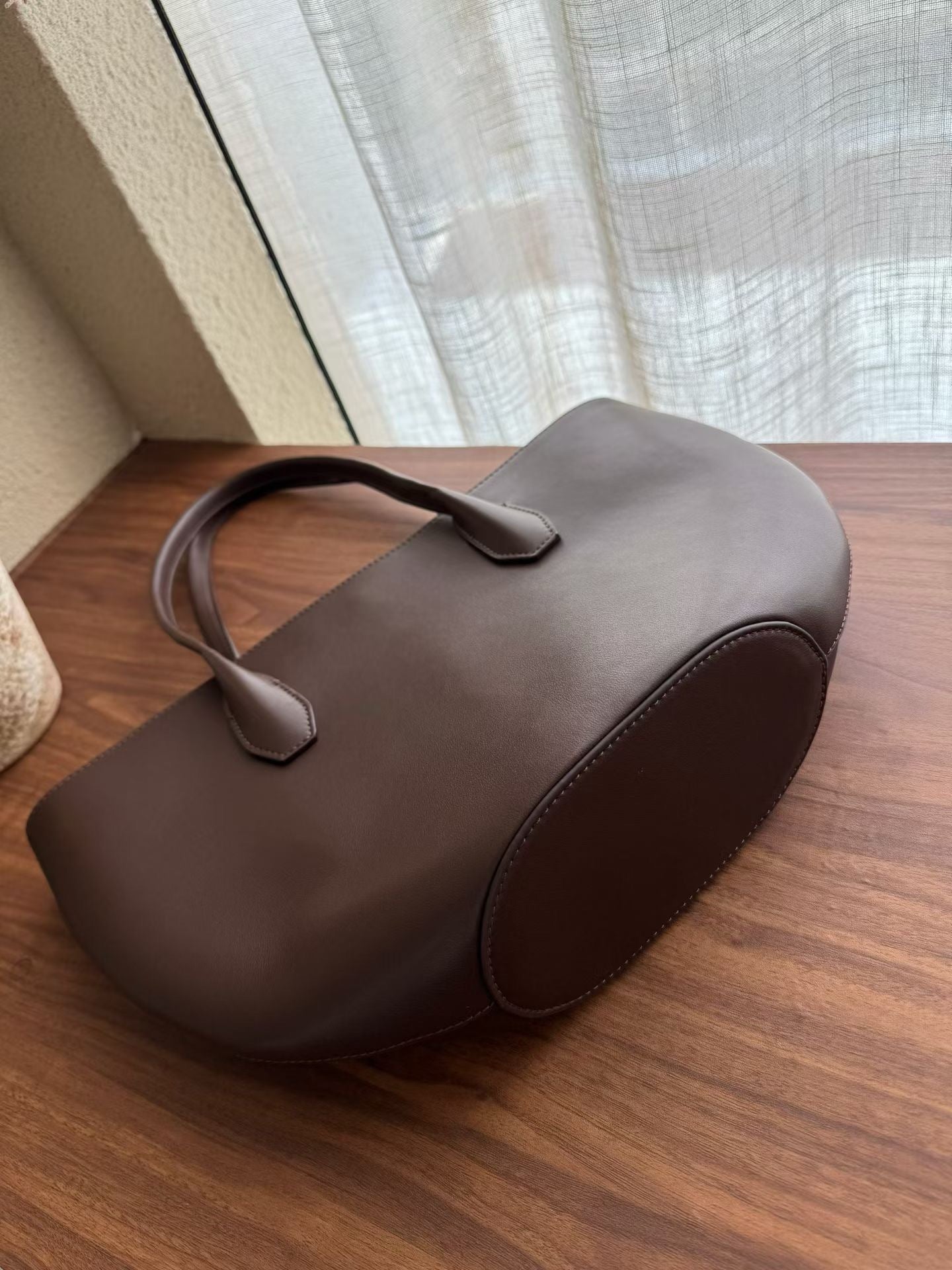 Alger Inspired Structured Leather Tote Bag
