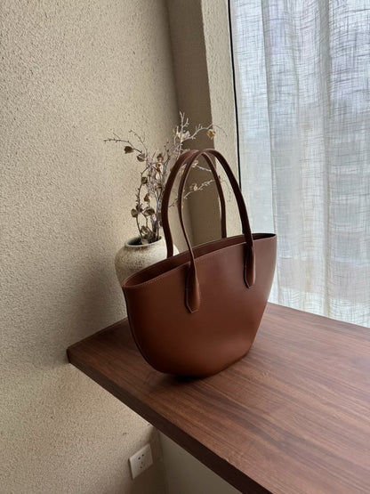 Alger Inspired Structured Leather Tote Bag