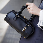 Compact Soft-Grain Leather Top Handle Bag