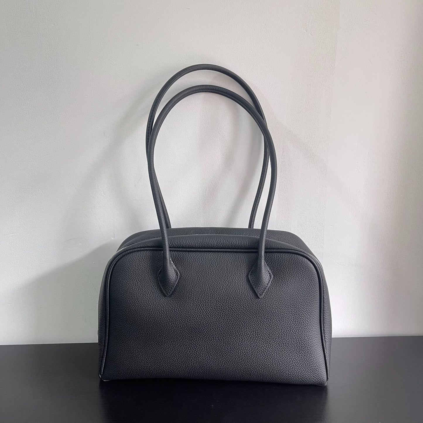 Classic Large Leather Bowling Bag