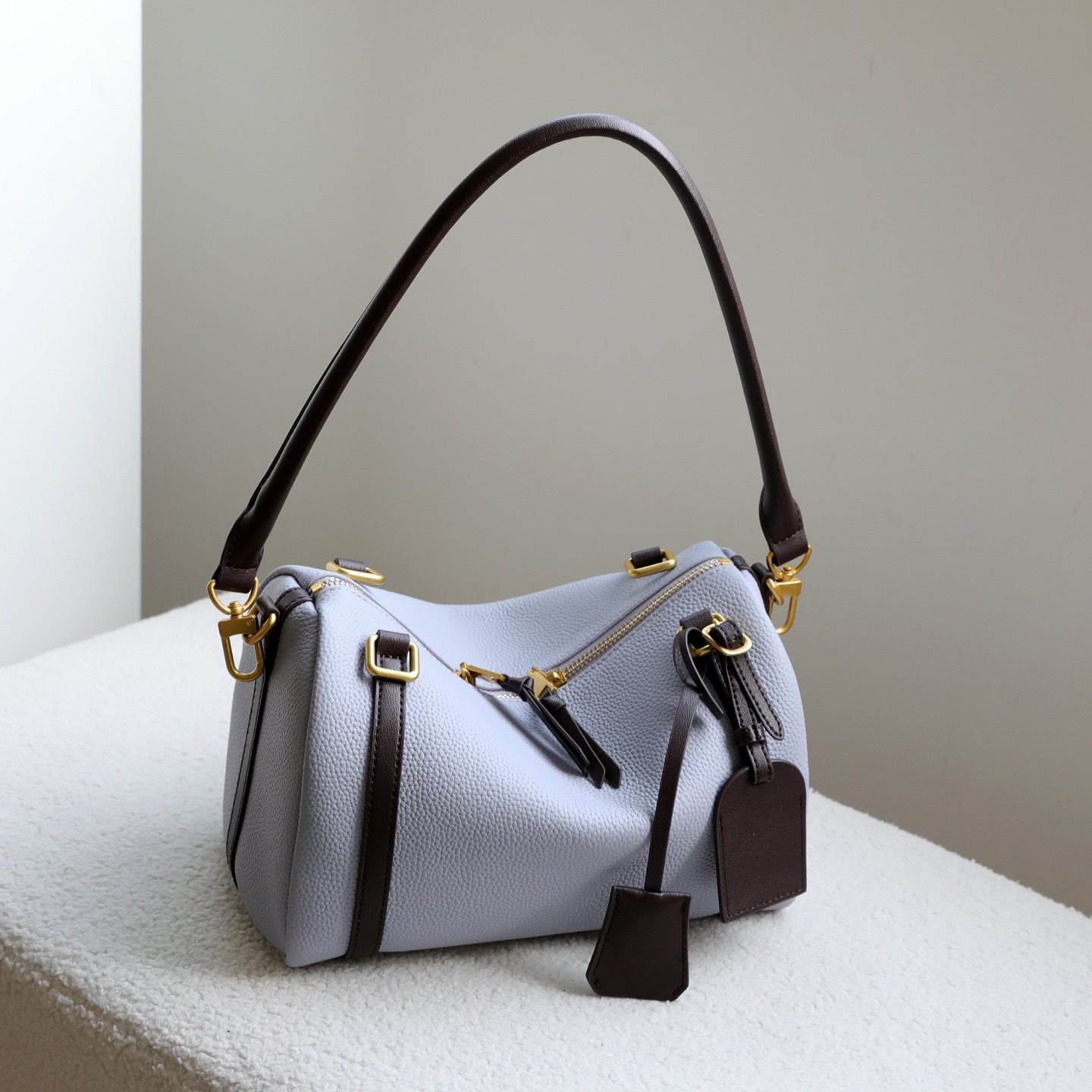 Top‑Handle LVExpress Inspired Boston Leather Bag